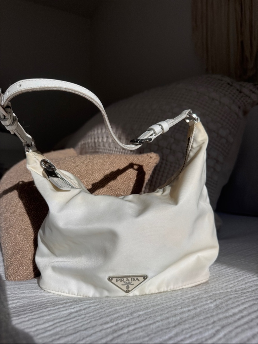 Prada Re-Edition White Nylon Mini Shoulder Bag Authenticated